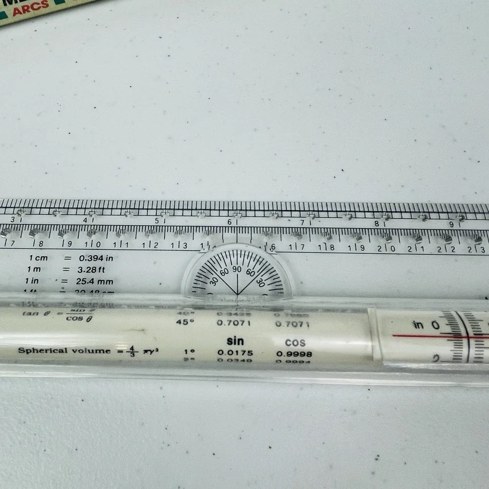Vtg Rolling Ruler All Purpose 5 in 1 for Artist Students Drafting As Seen on TV